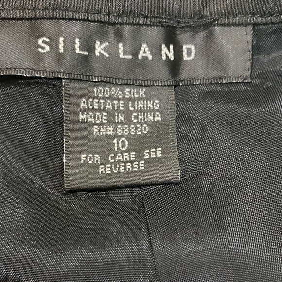 Black Raw 100% Silk Vintage Tropical Embroidered High Waist Capris Flat Front - Picture 9 of 9